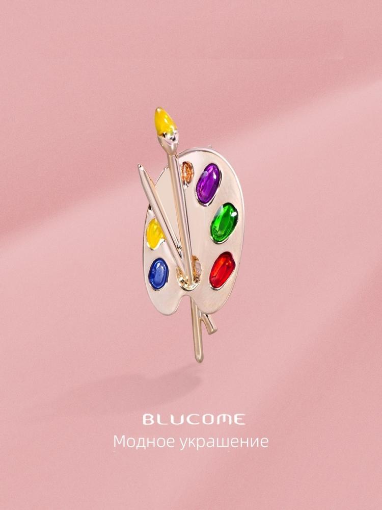 Брошь BLUCOME "Палитра", золотистая